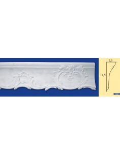 CORNICE DA PARETE PER INTERNI  IN GESSO CERAMICO VERNICIABILE ART. 927  ASTA DA 1,5 MT