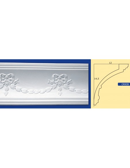 FRAME WALL FOR INTERIOR PLASTER CERAMIC PAINTABLE ART. 939 ROD 1.5 MT