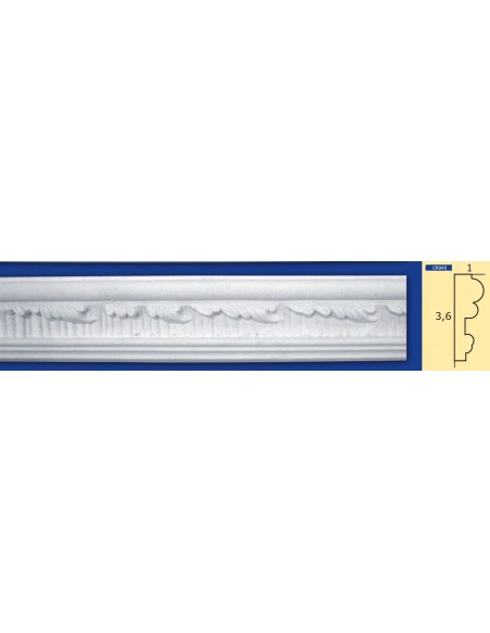 FRAME WALL FOR INTERIOR PLASTER CERAMIC PAINTABLE ART. 945 ROD 1.5 MT