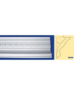 CORNICE DA PARETE PER INTERNI  IN GESSO CERAMICO VERNICIABILE ART.  946  ASTA DA 1,5 MT