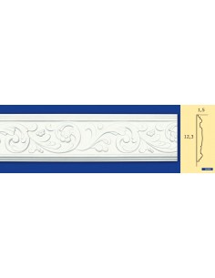 CORNICE DA PARETE PER INTERNI  IN GESSO CERAMICO VERNICIABILE ART.  990  ASTA DA 1,5 MT