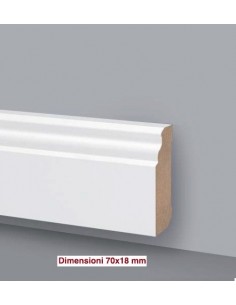 BATTISCOPA IN LEGNO LACCATI BIANCHI Art.6007