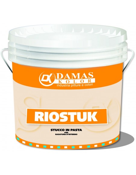 Stucco in pasta kg.20, buon potere adesivo e riempitivo. Speciale per rasature murali di finitura, di spessore moderato.