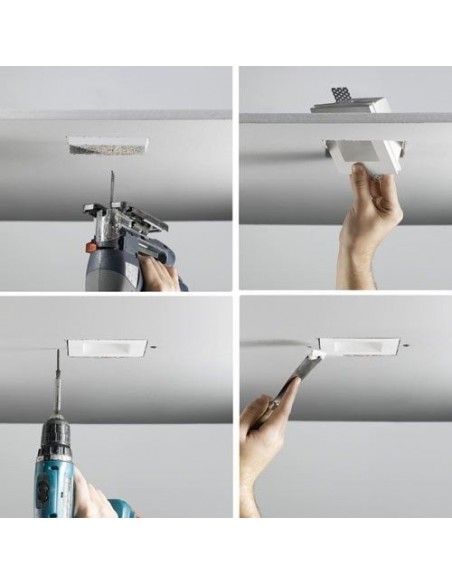 PORT SPOTLIGHT IN PLASTER FRAMEWORK cm.12,5x12,5 recessed full ring 