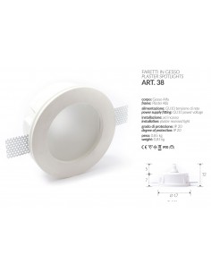 DOWNLIGHT PLASTER SQUARE LOW ART.1 MIS. cm.12X12x2.5