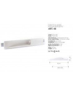 DOWNLIGHT PLASTER SQUARE LOW ART.1 MIS. cm.12X12x2.5