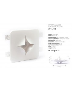 DOWNLIGHT PLASTER SQUARE LOW ART.1 MIS. cm.12X12x2.5