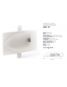 DOWNLIGHT PLASTER SQUARE LOW ART.1 MIS. cm.12X12x2.5