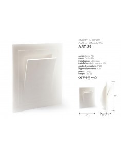 LED-EINBAULEUCHTE IN GIPS QUADRAT, UNTEN, ART.1 MIS. cm.12X12x2.5