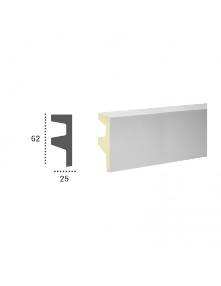 Cornice per Strip Led in poliuretano rivestito Asta mt.2 KF501 Cornice per Strip Led in poliuretano rivestito Asta mt.2 KF501
