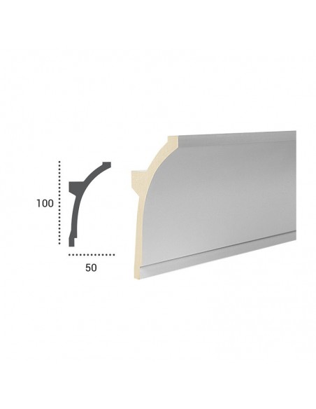 Cornice per Strip Led in poliuretano rivestito Asta mt.2 KF704