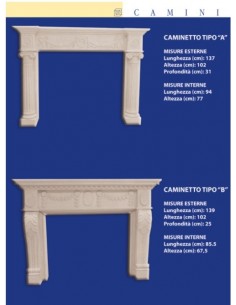 FIREPLACE PLASTER CERAMIZZATO ART.L. cm.137 x h.102 x p.31