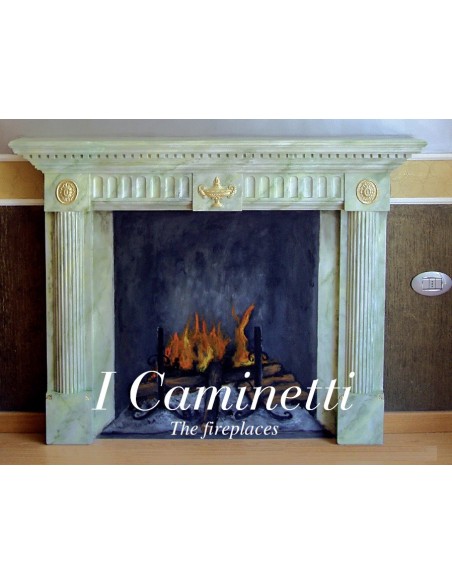 CHIMENEA DE YESO CERAMIZZATO ART.C L. cm.128 x h.115 x p.19,5