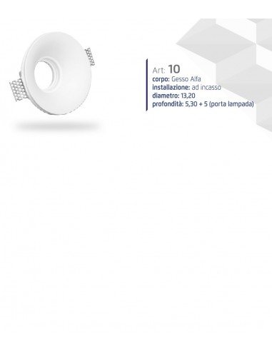 PORT-led-einbauleuchte IN GIPS RUND durchm.9,5-einbau-komplett-o-ring 