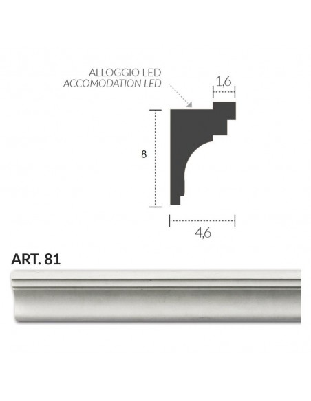 FRAME PLASTER CERAMIC WALL INTERIOR PAINTABLE 201 Rod from mt.1,5