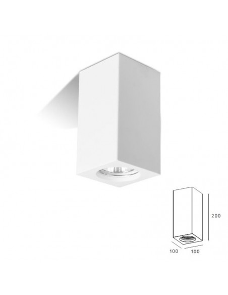 LED-EINBAULEUCHTE IN GIPS QUADRAT, UNTEN, ART.1 MIS. cm.12X12x2.5