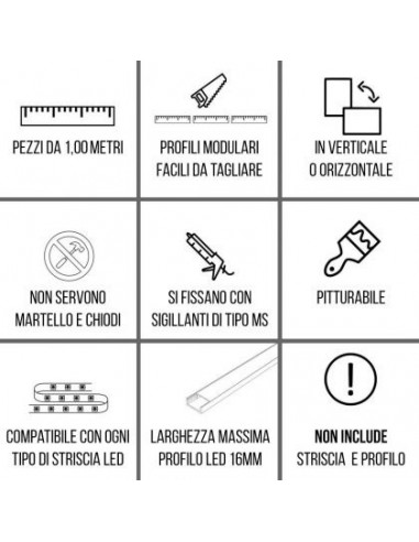 CORNICE DA PARETE PER INTERNI  IN GESSO CERAMICO VERNICIABILE  ART. 201