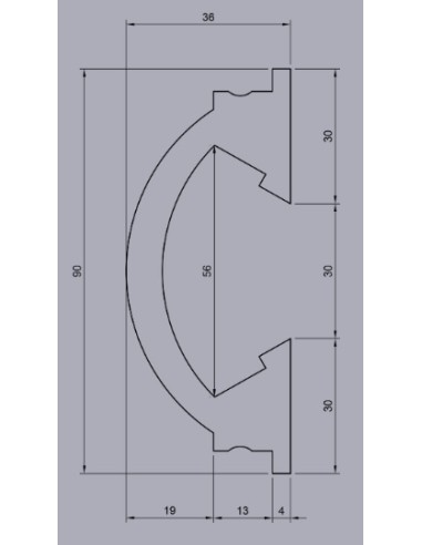 Cornice per Strip Led in poliuretano rivestito Asta mt.2 KF501