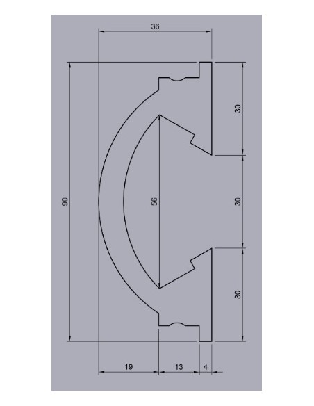 Cornice per Strip Led in poliuretano duro polimero Asta mt.2.7 KD112