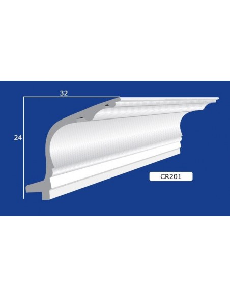 CORNICE DA PARETE PER INTERNI  IN GESSO CERAMICO VERNICIABILE  ART. 201