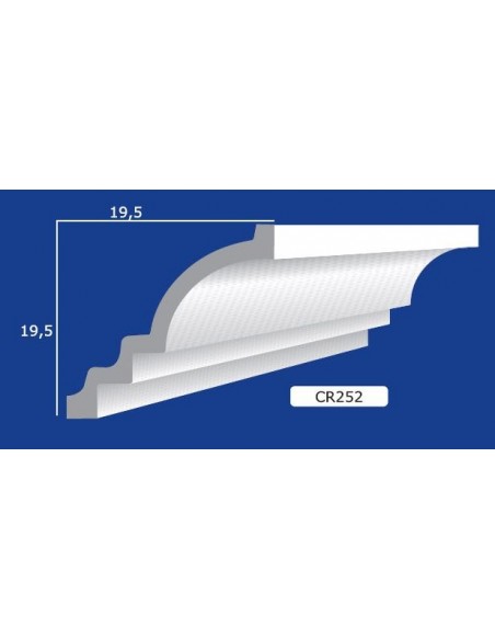 CORNICE DA PARETE PER INTERNI  IN GESSO CERAMICO VERNICIABILE  ART. 252