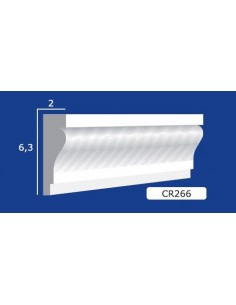CORNICE DA PARETE PER INTERNI  IN GESSO CERAMICO VERNICIABILE  ART. 266 ASTA DA 1,5 MT