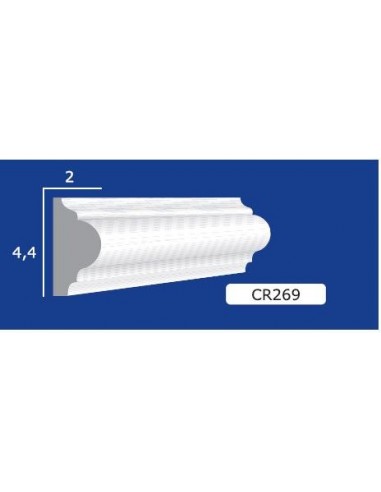 CORNICEIN PLASTER CERAMIC WALL INTERIOR PAINTED ART. 269 ROD 1.5 MT