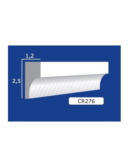 CORNICE DA PARETE PER INTERNI  IN GESSO CERAMICO VERNICIABILE  ART.276 ASTA DA 1,5 MT