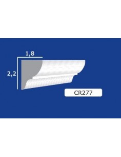 CORNICE DA PARETE PER INTERNI  IN GESSO CERAMICO VERNICIABILE  ART. 277 ASTA DA 1,5 MT