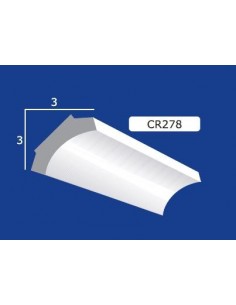 CORNICE DA PARETE PER INTERNI  IN GESSO CERAMICO VERNICIABILE  ART.278 ASTA DA 1,5 MT