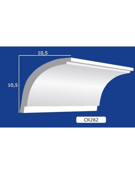 CORNICE DA PARETE PER INTERNI  IN GESSO CERAMICO VERNICIABILE  ART.282  ASTA DA 1,5 MT