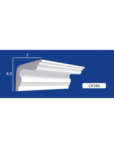 CORNICE DA PARETE PER INTERNI  IN GESSO CERAMICO VERNICIABILE  ART.286  ASTA DA 1,5 MT