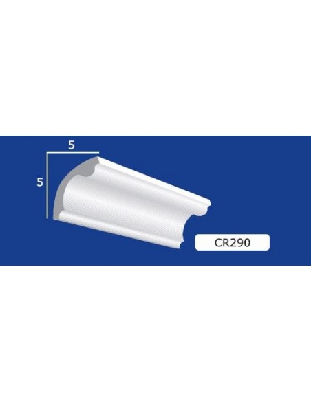 CORNICE DA PARETE PER INTERNI  IN GESSO CERAMICO VERNICIABILE  ART. 290  ASTA DA 1,5 MT