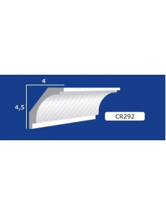 CORNICE DA PARETE PER INTERNI  IN GESSO CERAMICO VERNICIABILE  ART. 292  ASTA DA 1,5 MT