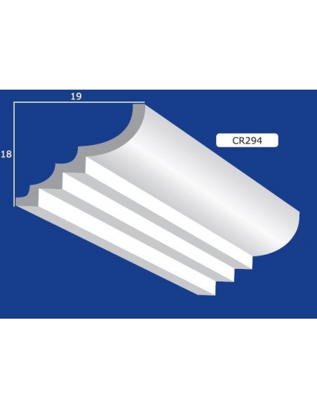 CORNICE DA PARETE PER INTERNI  IN GESSO CERAMICO VERNICIABILE  ART. 294  ASTA DA 1,5 MT