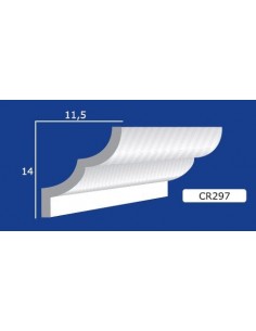 CORNICE DA PARETE PER INTERNI  IN GESSO CERAMICO VERNICIABILE  ART. 297  ASTA DA 1,5 MT