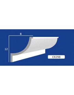 CORNICE DA PARETE PER INTERNI  IN GESSO CERAMICO VERNICIABILE  ART. 298  ASTA DA 1,5 MT