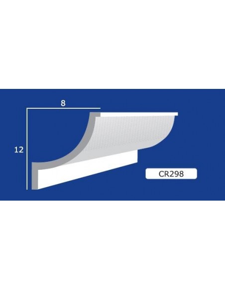 CORNICE DA PARETE PER INTERNI  IN GESSO CERAMICO VERNICIABILE  ART. 298  ASTA DA 1,5 MT