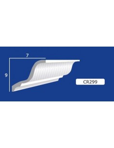CORNICE DA PARETE PER INTERNI  IN GESSO CERAMICO VERNICIABILE  ART.299  ASTA DA 1,5 MT