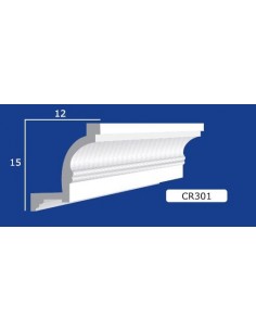 CORNICE DA PARETE PER INTERNI  IN GESSO CERAMICO VERNICIABILE  ART. 301  ASTA DA 1,5 MT