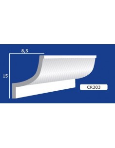 BILDERRAHMEN VON DER WAND FÜR INNEN GIPS-KERAMIK LACKIERBAR ART. 303 STANGE VON 1,5 M