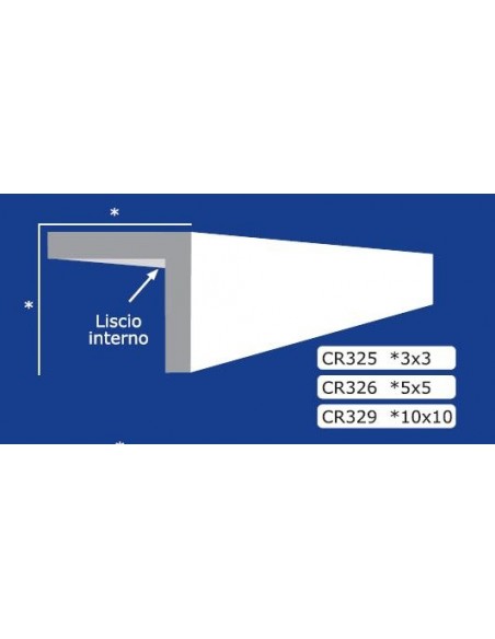 CORNICE DA PARETE PER INTERNI  IN GESSO CERAMICO VERNICIABILE  ART.329  ASTA DA 1,5 MT