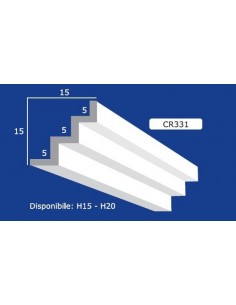 BILDERRAHMEN VON DER WAND FÜR INNEN GIPS-KERAMIK LACKIERBAR ART. 331 H15 STANGE VON 1,5 m