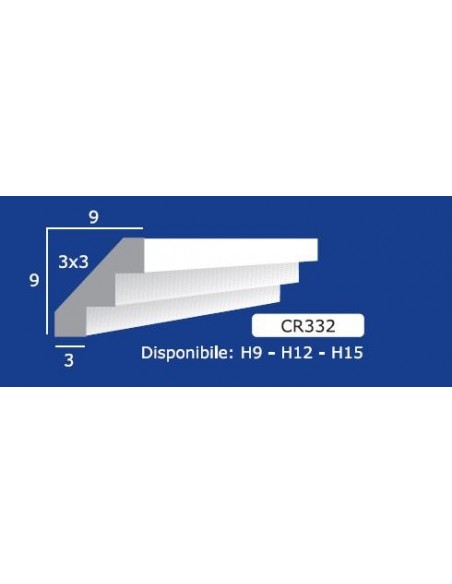 FRAME WALL FOR INTERIOR PLASTER CERAMIC PAINTABLE ART. 332 H12 ROD 1.5 MT