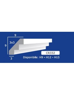 FRAME WALL FOR INTERIOR PLASTER CERAMIC PAINTABLE ART. 332 H15 ROD 1.5 MT