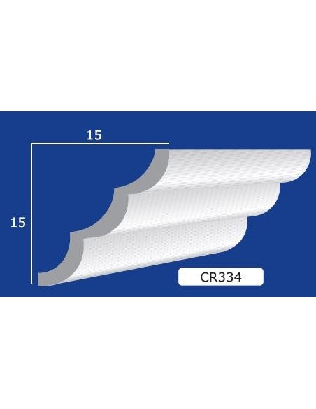 CORNICE DA PARETE PER INTERNI  IN GESSO CERAMICO VERNICIABILE  ART.334  ASTA DA 1,5 MT