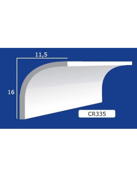 CORNICE DA PARETE PER INTERNI  IN GESSO CERAMICO VERNICIABILE  ART. 335 ASTA DA 1,5 MT