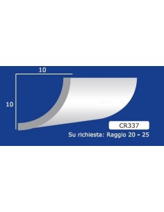 CORNICE DA PARETE PER INTERNI  IN GESSO CERAMICO VERNICIABILE  ART. 337 ASTA DA 1,5 MT