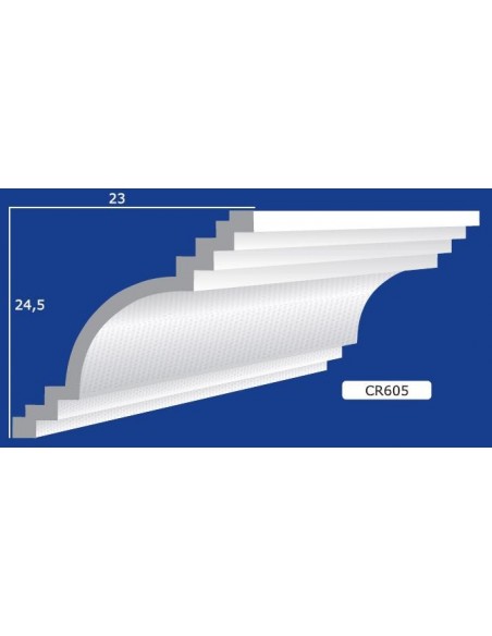 CORNICE DA PARETE PER INTERNI  IN GESSO CERAMICO VERNICIABILE  ART. 605 ASTA DA 1,5 MT