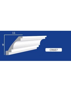 CORNICE DA PARETE PER INTERNI  IN GESSO CERAMICO VERNICIABILE  ART.607 ASTA DA 1,5 MT